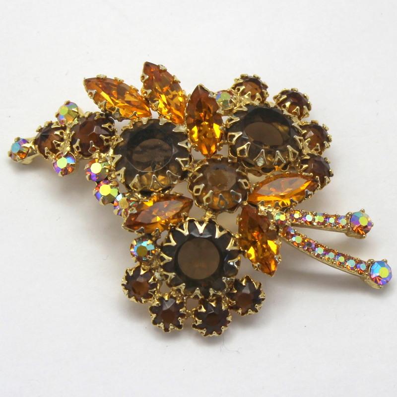 Front view of Topaz Navettes Brooch