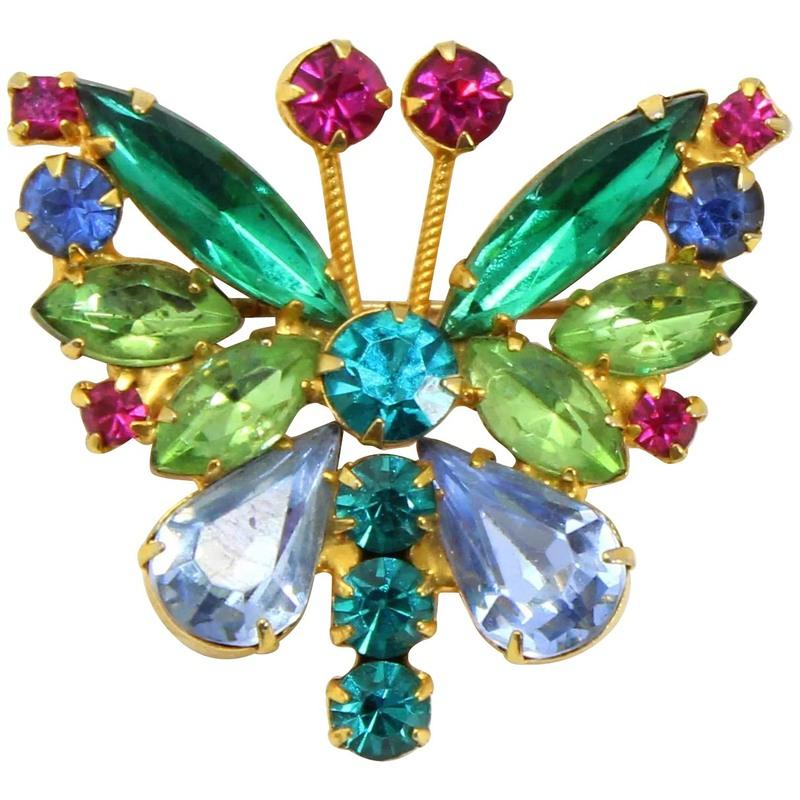 Front view of Multiple Colors Pear Brooch