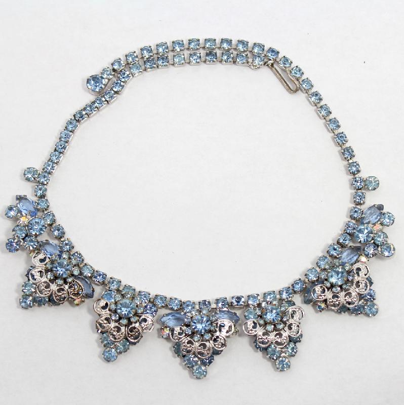 Front view of Blue Chatons Only Necklace