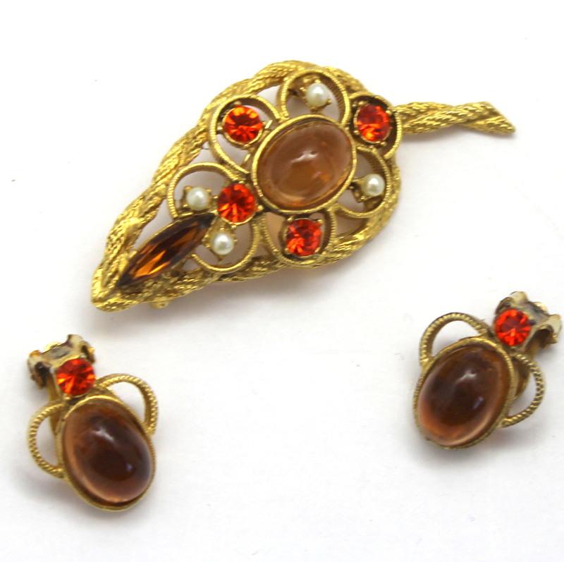 Front view of Topaz Cabochons Earrings Clip