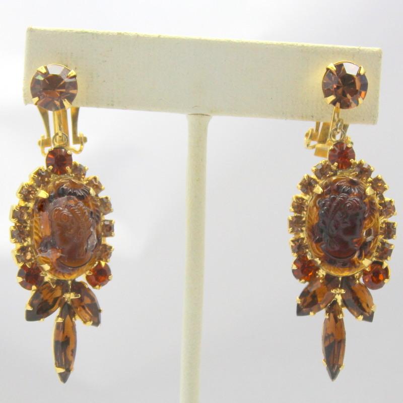 Front view of Topaz Oval Molded/Cut Earrings Clip