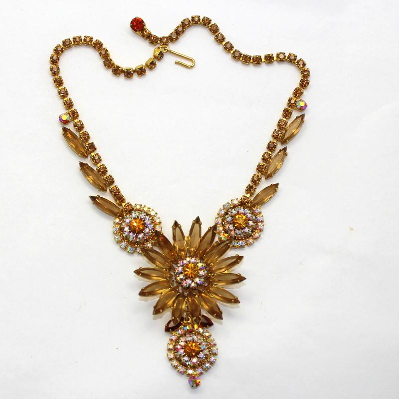 Front view of Topaz Navettes Necklace