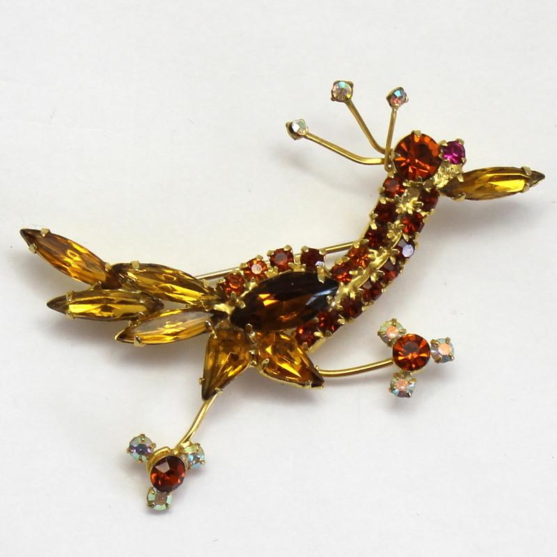 Front view of Topaz Navettes Brooch