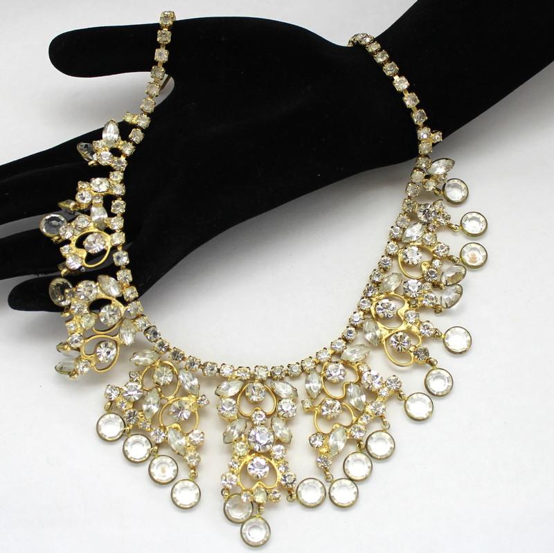 Front view of Clear Navettes Necklace