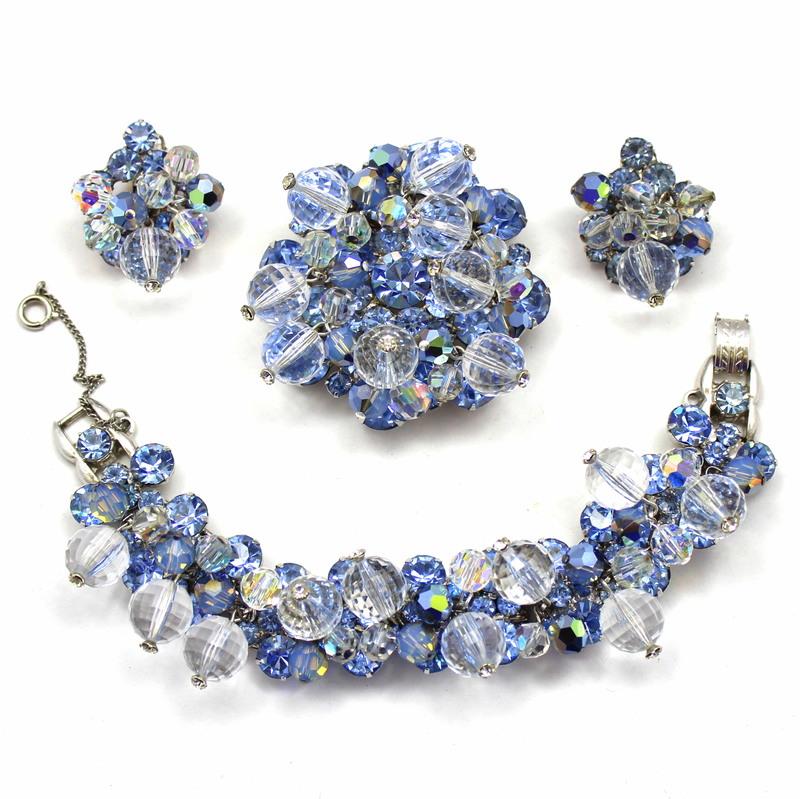 Front view of Blue Chatons Only Bracelet 5 Link