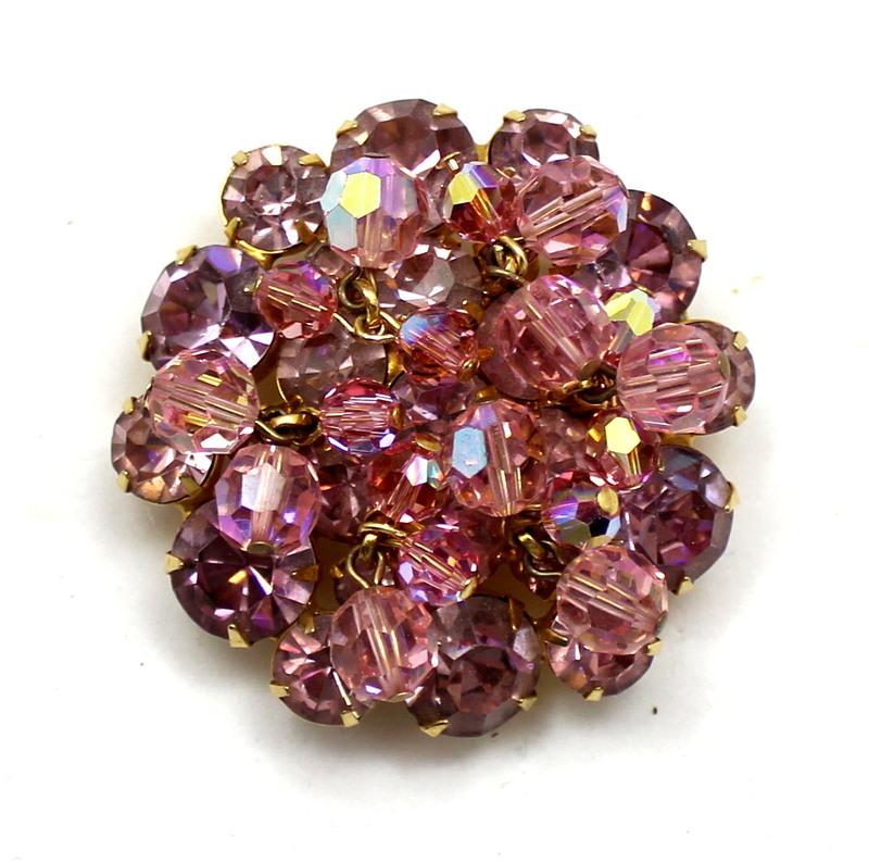 Front view of Purple (cardinal) Chatons Only Brooch