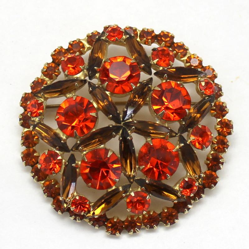 Front view of Topaz Navettes Brooch