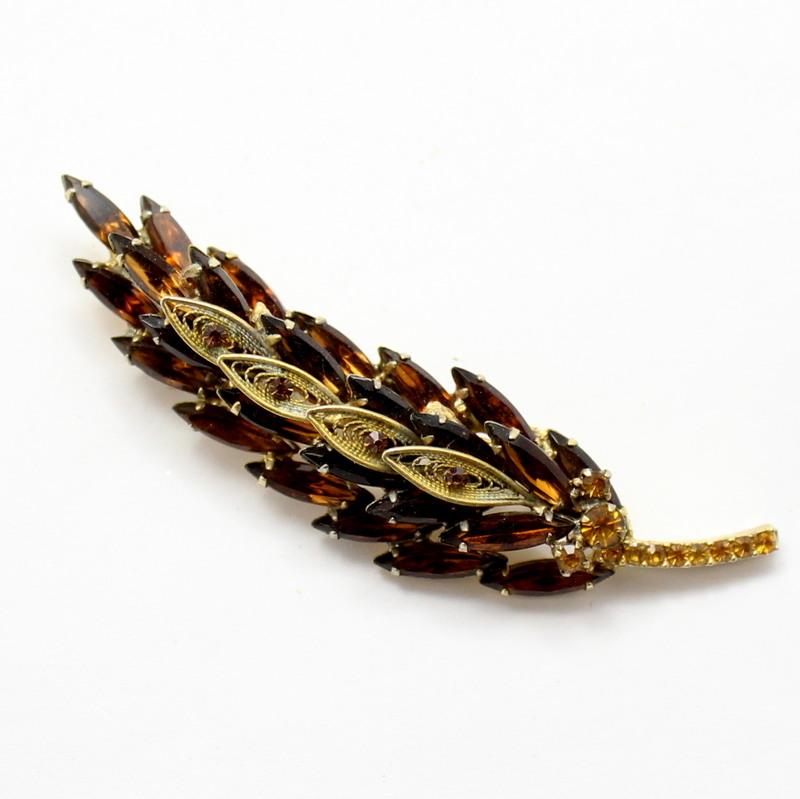 Front view of Topaz Navettes Brooch