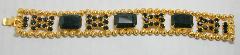 Black (jet) Emerald Cut Bracelet Flat Push In