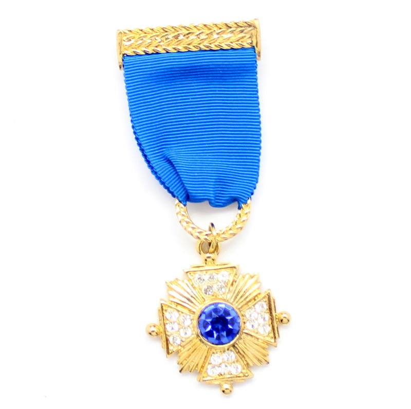 Front view of Blue Chatons Only Brooch