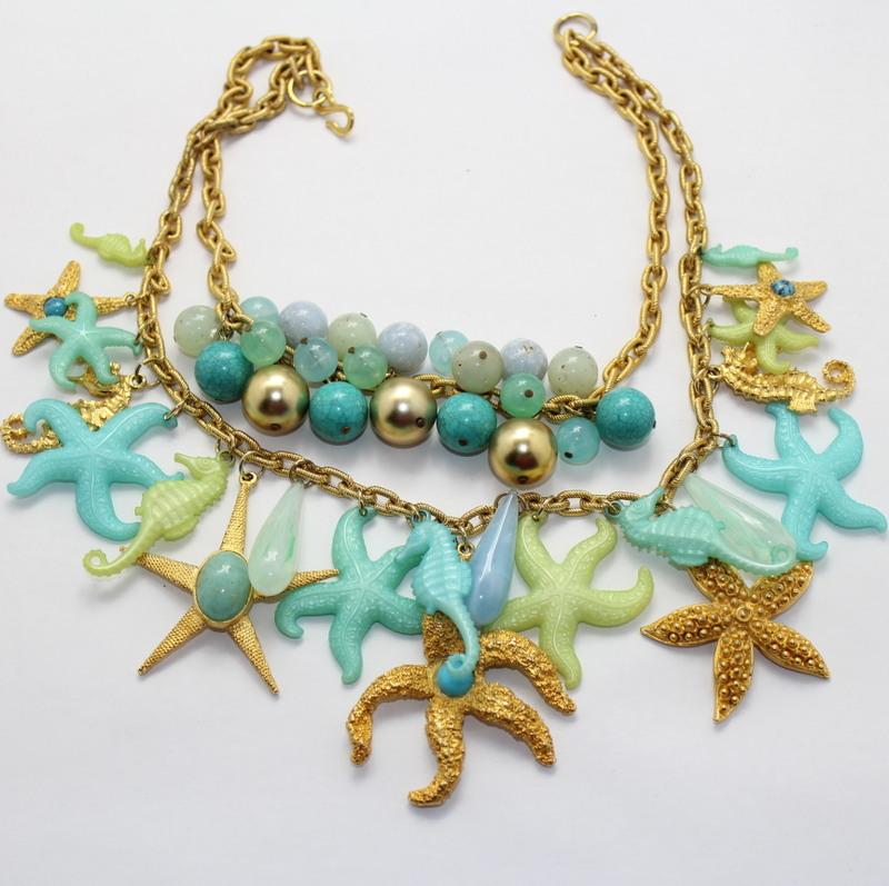 Front view of Pastel Chatons Only Plastic Necklace