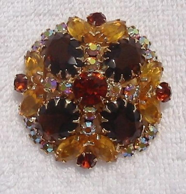 Front view of Topaz Oval Brooch