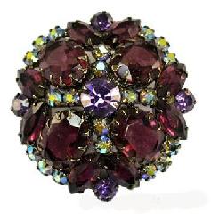 Purple (cardinal) Oval Brooch