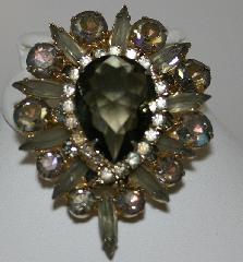 Gray (black Diamond) Pear Pin Pendant
