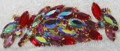 Red Navettes Brooch