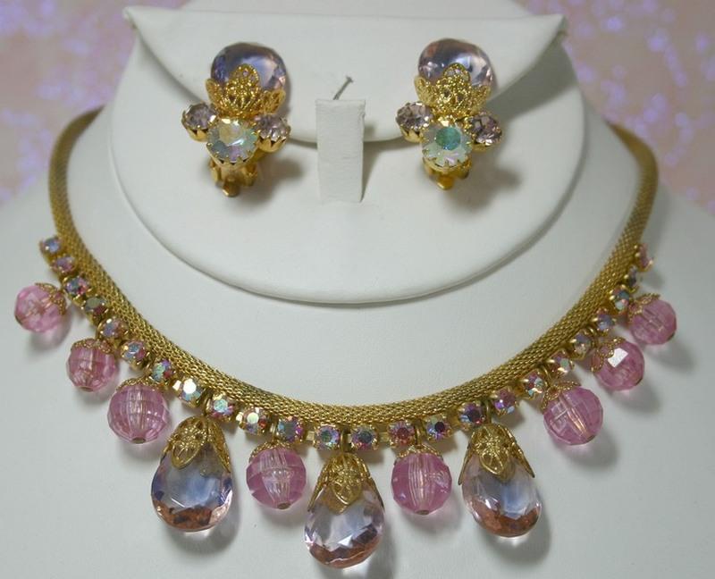 Front view of Pink Chatons Only Necklace