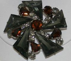 Gray (black Diamond) Triangle Brooch