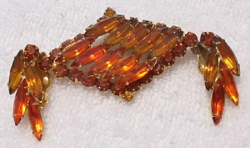 Front view of Topaz Navettes Earrings Clip