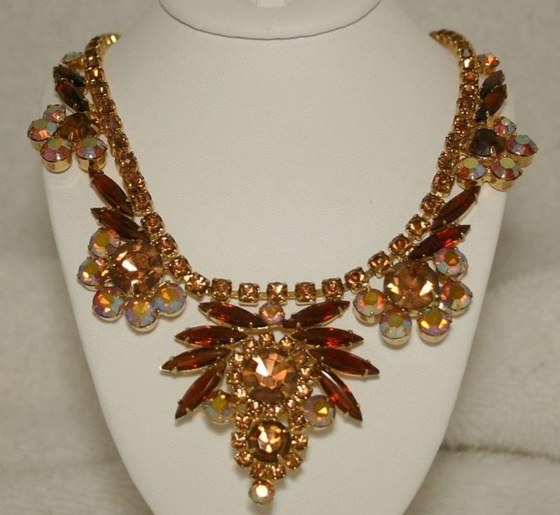 Front view of Topaz Navettes Necklace