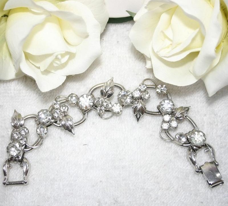 Front view of Clear Chatons Only Bracelet 5 Link