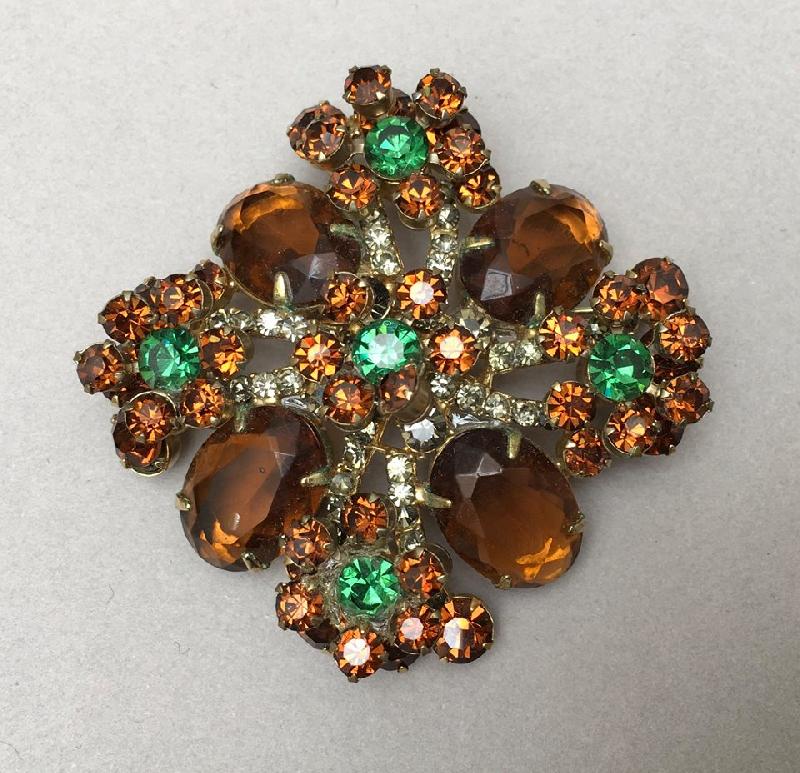 Front view of Topaz Oval Brooch