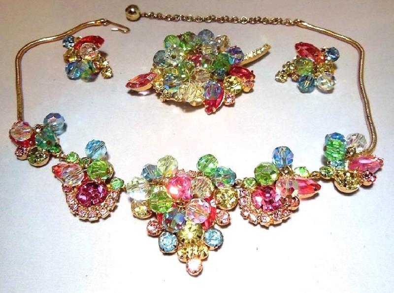 Front view of Pastel Navettes Necklace