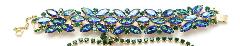 Green Navettes Multi-Color/Shaded Bracelet 5 Link