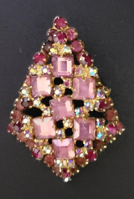 Front view of Pink Square Pin Pendant