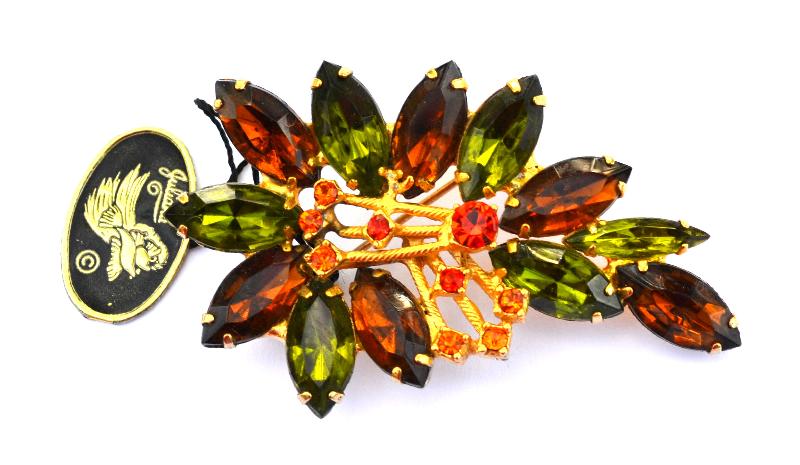 Front view of Fall Navettes Brooch