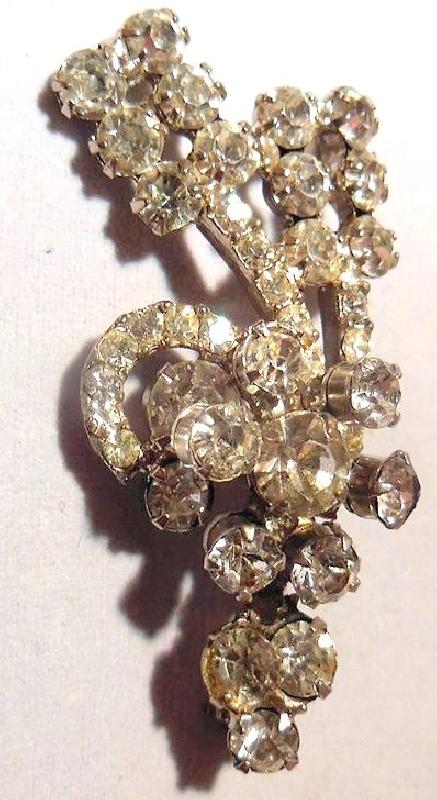 Front view of Clear Chatons Only Brooch