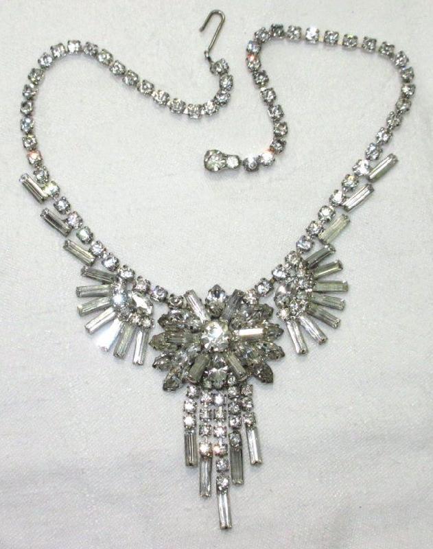 Front view of Clear Baguettes Necklace