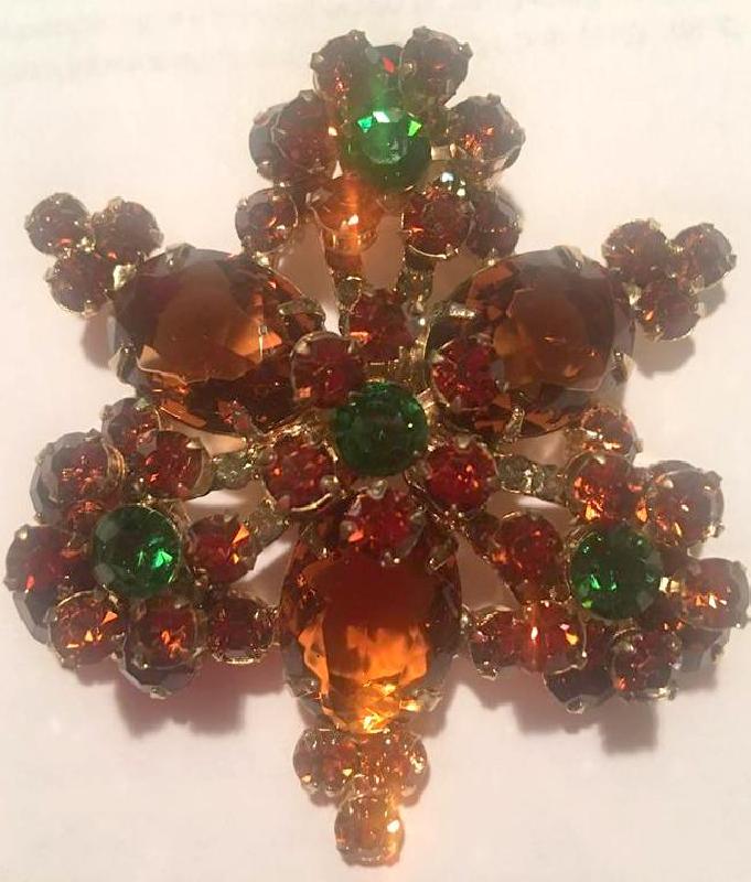 Front view of Topaz Oval Brooch