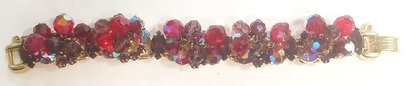 Front view of Multiple Colors Navettes Bracelet 5 Link