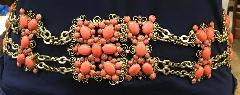 Orange Cabochons Plastic Belt