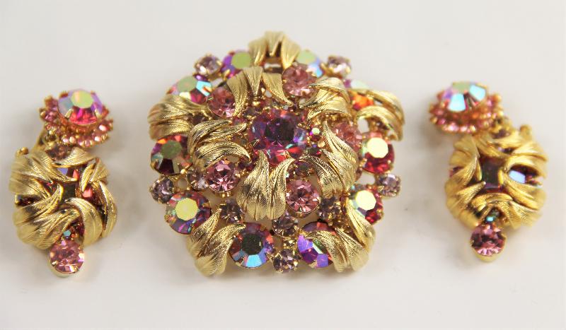 Front view of Pink Chatons Only Earrings Clip