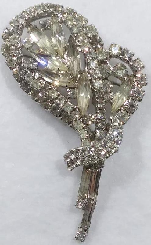 Front view of Clear Baguettes Brooch