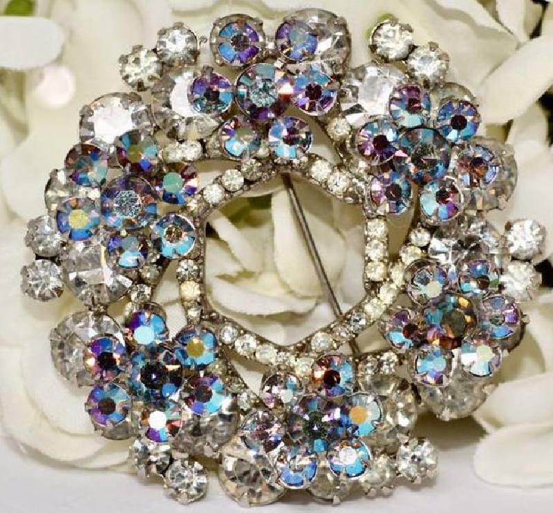 Front view of AB Chatons Only Brooch