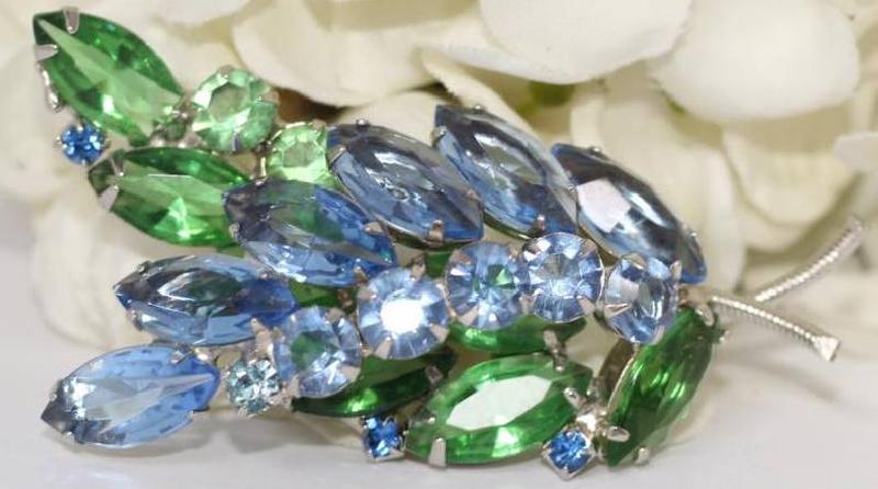 Front view of Multiple Colors Navettes Brooch