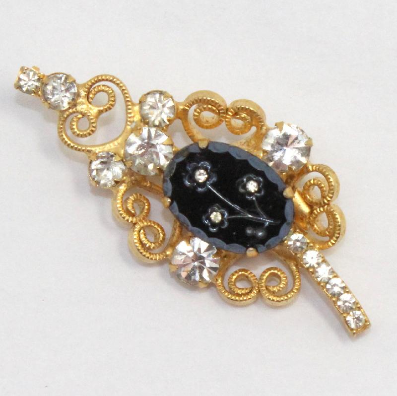 Front view of Clear Cabochons Molded/Cut Brooch