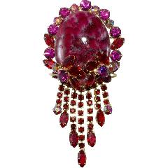 Pink Cabochons Spotted Pin Pendant