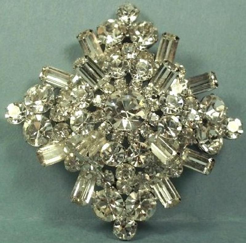 Front view of Clear Baguettes Brooch