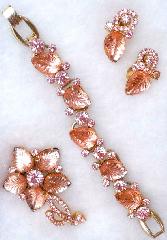 Pink Leaf Molded/Cut Earrings Clip