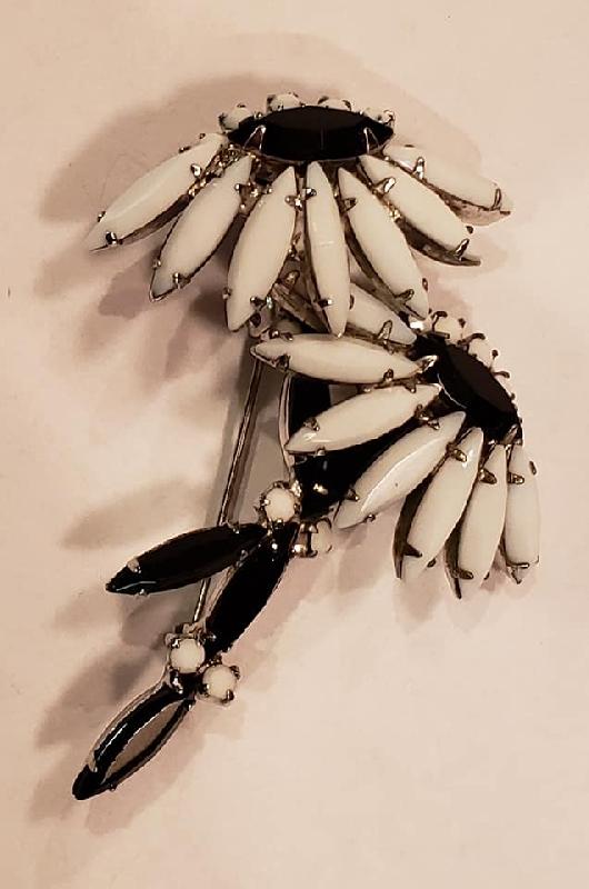 Front view of Multiple Colors Navettes Brooch
