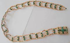 Green Cabochons Spotted Belt