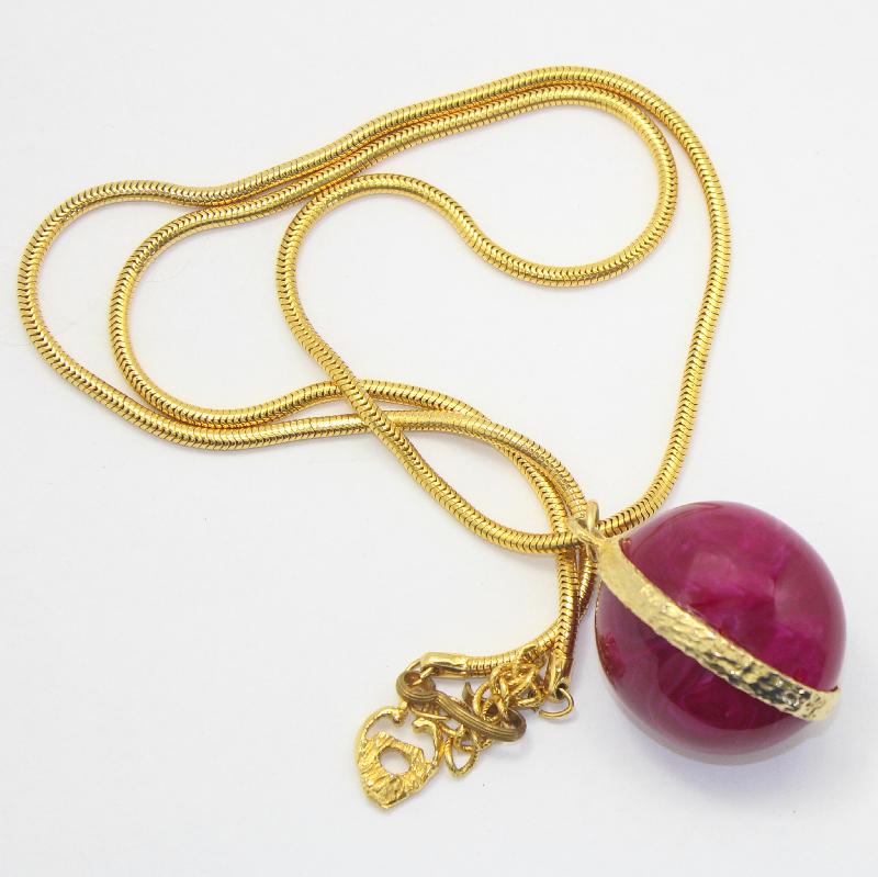 Front view of Pink Cabochons Plastic Pendant