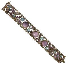 Purple (cardinal) Cabochons Bracelet Flat Push In
