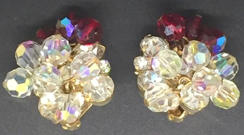 Front view of Clear Chatons Only Earrings Clip