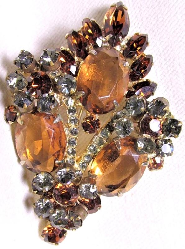 Front view of Topaz Oval Brooch