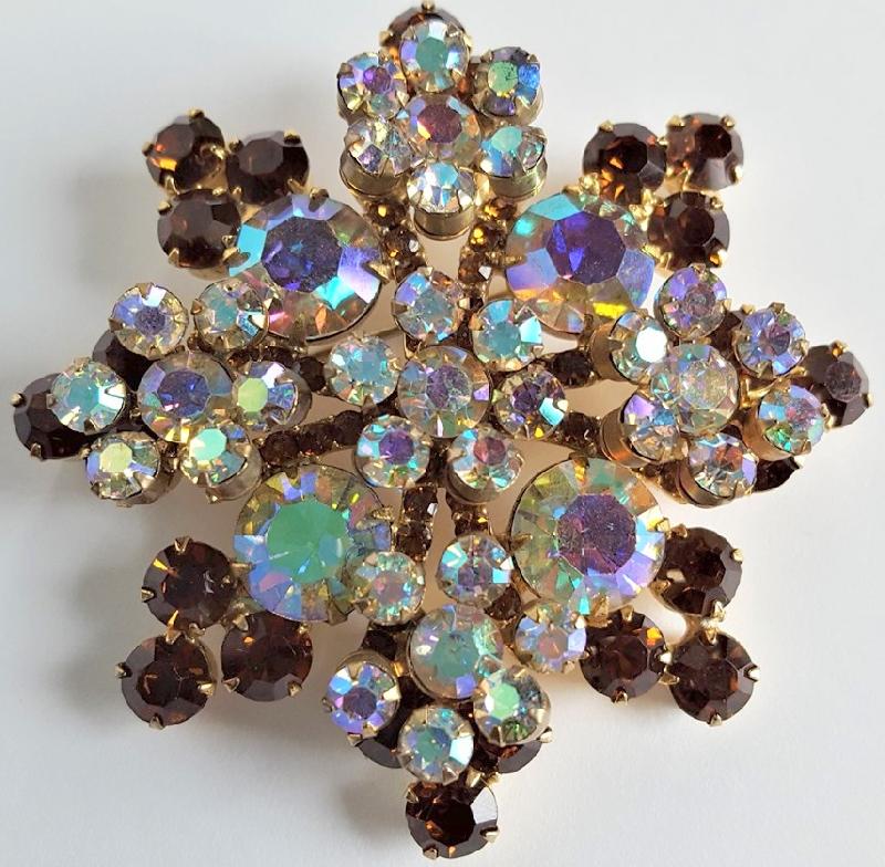 Front view of AB Chatons Only Brooch