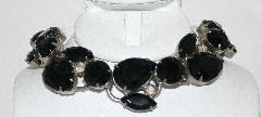 Black (jet) Pear Bracelet 5 Link